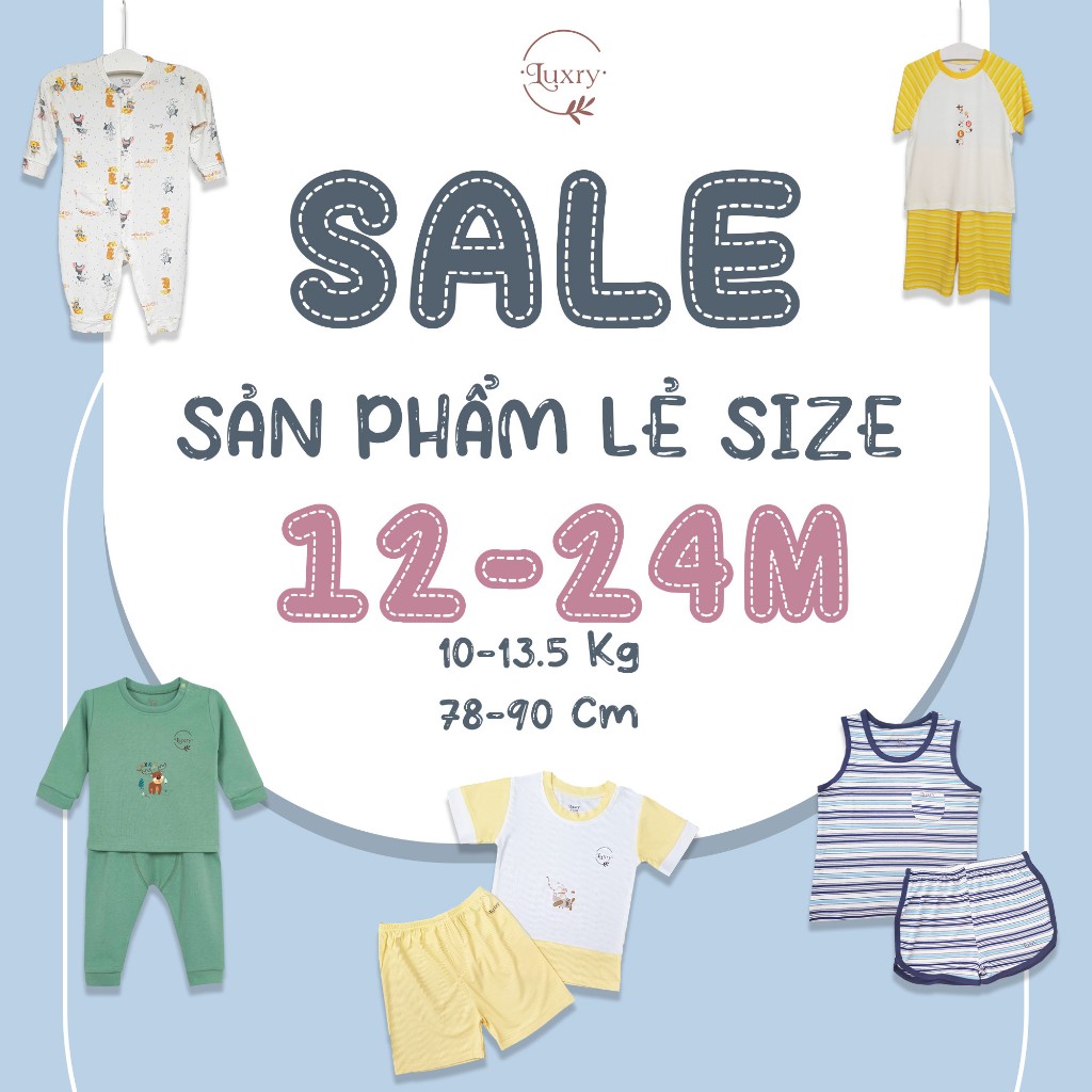 Sale lẻ size từ 12 tháng đến 24 tháng Luxry vải sợi tre