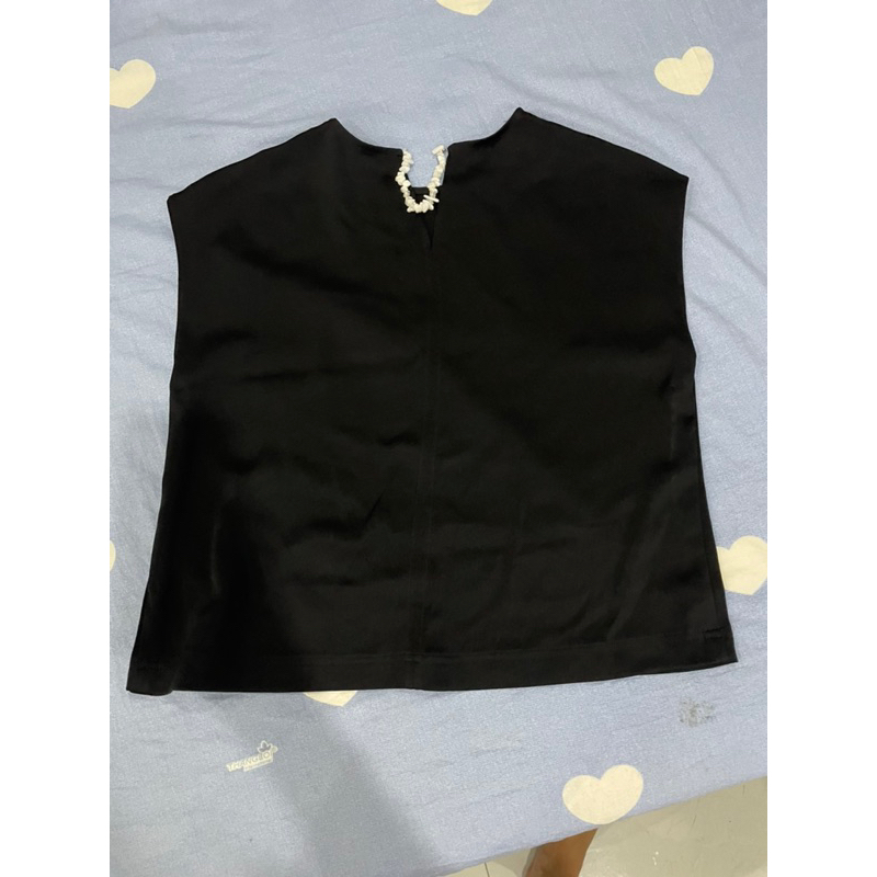 Áo lụa cao cấp cổ đính đá sz s