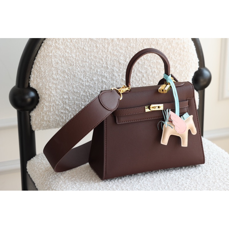 Túi Hơi mệt Keny new Bản da thật 2 box  25cm 5 mầu kèm dây bản to hot hot hot