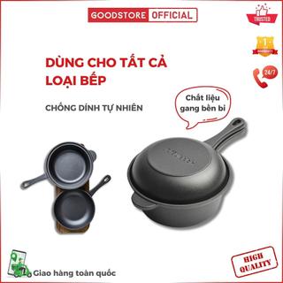  Bộ nồi gang đa năng nhỏ size 18cm dùng bếp từ bếp gas bếp điện hồng ngoại lò nướng 
