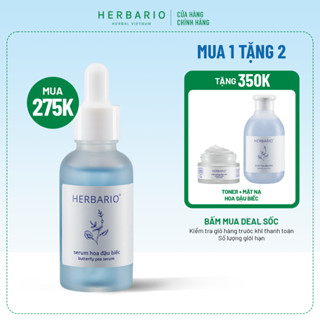 [MUA 1 TẶNG 2] Serum hoa đậu biếc Herbario 30ml Tặng Toner hoa đậu biếc + Mặt nạ hoa đậu biếc