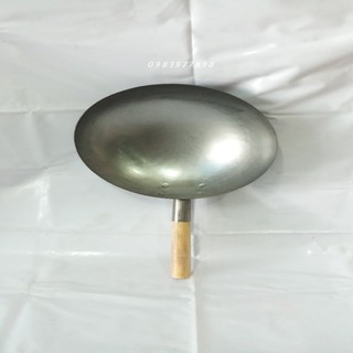 CHẢO THÉP 1 TAY CẦM CÁN GỖ CHIÊN CƠM,XÀO MÌ.