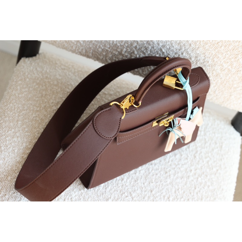 Túi Hơi mệt Keny new Bản da thật 2 box  25cm 5 mầu kèm dây bản to hot hot hot