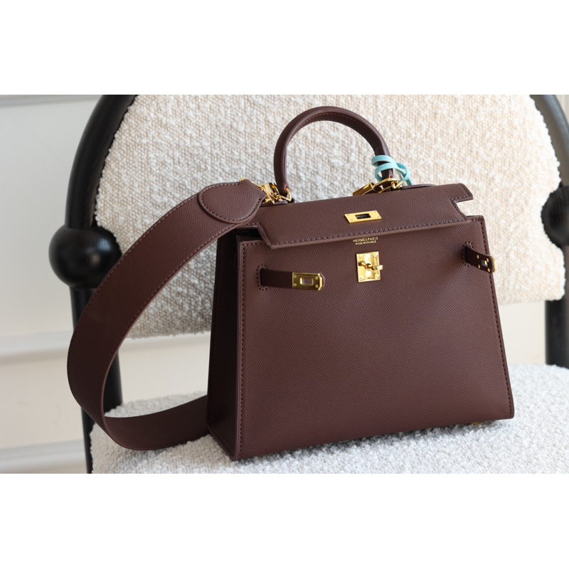 Túi Hơi mệt Keny new Bản da thật 2 box  25cm 5 mầu kèm dây bản to hot hot hot