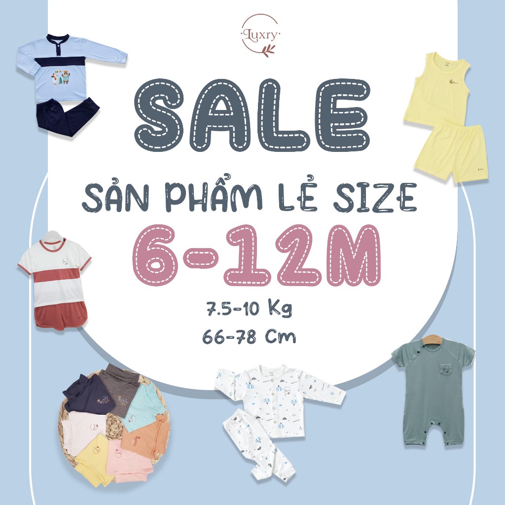 Sale lẻ size từ 6 tháng đến 12 tháng Luxry vải sợi tre
