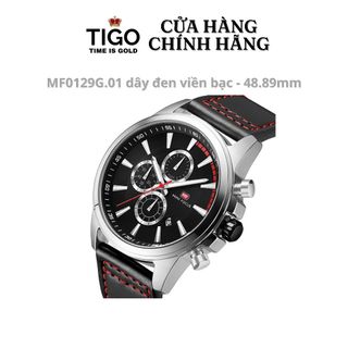 Đồng Hồ Nam MINI FOCUS MF0129G.01 Dây Da Đen Viền Bạc Thép Không Gỉ Mặt Tròn 48.89mm