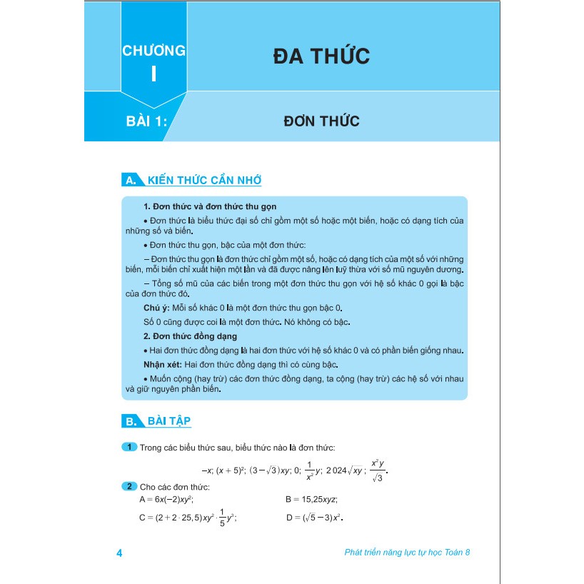 Sách - Phát Triển Năng Lực Tự Học Toán 8 - Biên soạn theo chương trình GDPT mới - ndbooks