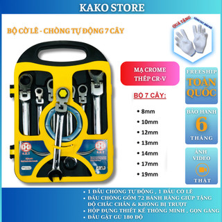 Bộ cờ lê vòng miệng - tròng gật gù tự động 2 chiều 7 chi tiết cao cấp 8-19mmm, Kako store