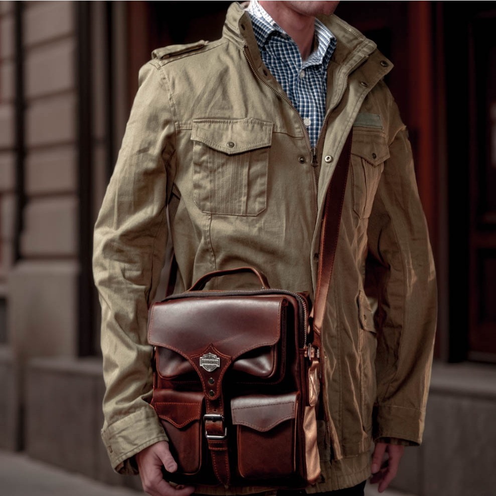 Túi chéo da bò thật Harley | Bảo hành 2 năm | Túi design và gia công thủ công tại xưởng Manuk