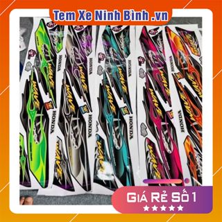 Tem Rời Wave Mẫu Lửa Cực Cháy Dán Cho Wave 50-100-110 TEM 3 LỚP- chống nước , chống bay màu.