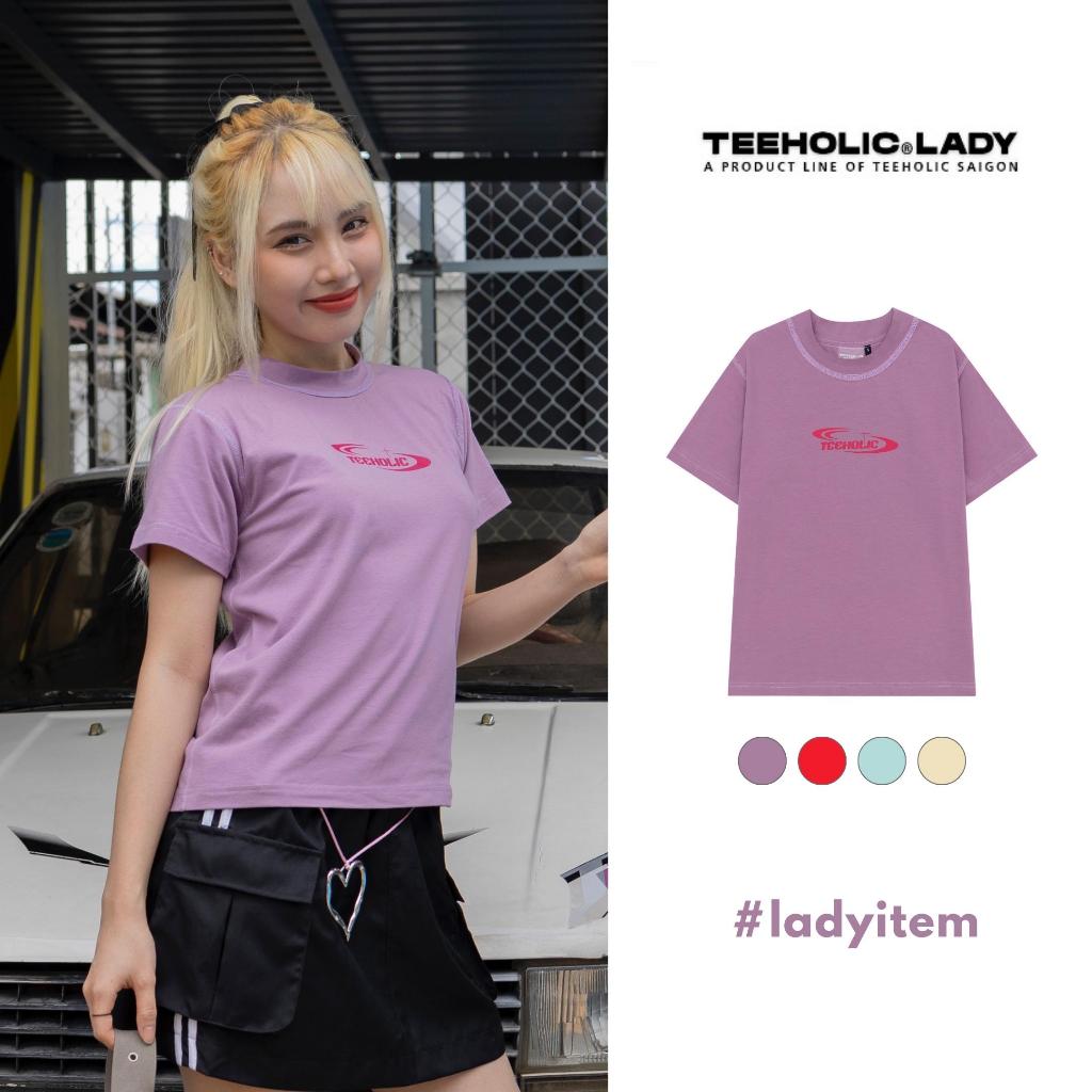 Áo baby tee nữ cotton đường may ngược local brand teeholic màu tím