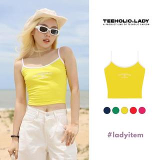 Áo 2 dây cotton dáng crop ôm body thêu chữ TeeHolic - áo hai dây thun cao cấp local brand