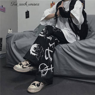 Quần jogger nam thể thao đẹp, quần bomber Unisex ống rộng, chất thun nỉ dày dặn In Họa Hình Ống Rộng Suông - Unisex M00