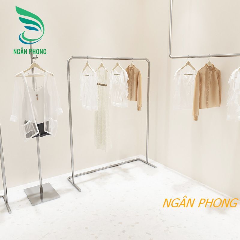 SÀO TREO QUẦN ÁO SHOP THƠI TRANG INOX- MÂU NP1