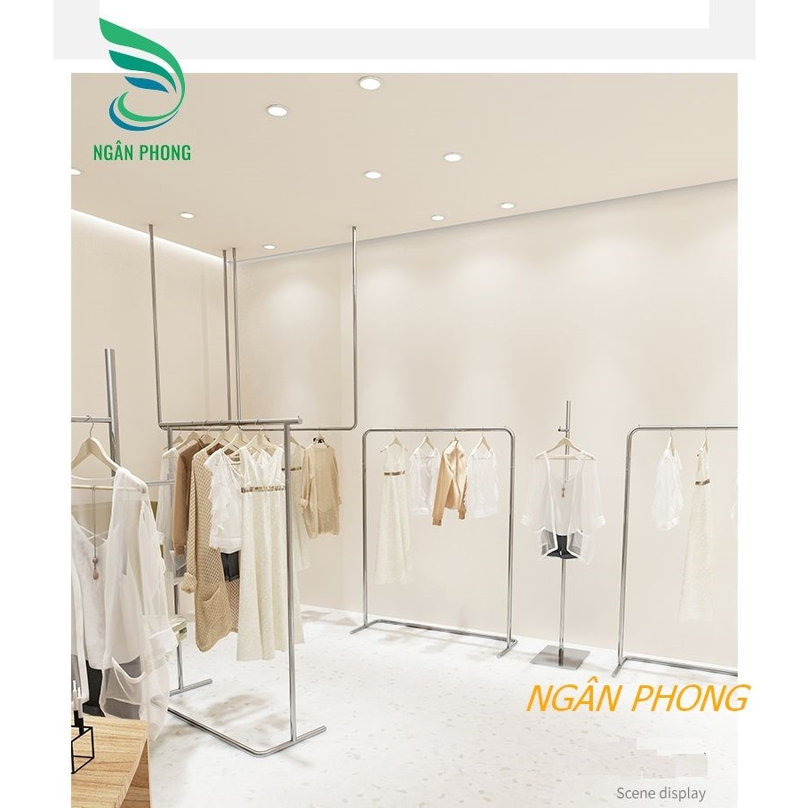 SÀO TREO QUẦN ÁO SHOP THƠI TRANG INOX- MÂU NP1