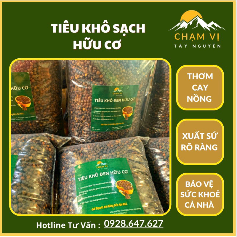 Hạt Tiêu Đen nhà Chạm Vị Loại Cao Cấp- Hữu Cơ nhà trồng ở Lâm Đồng