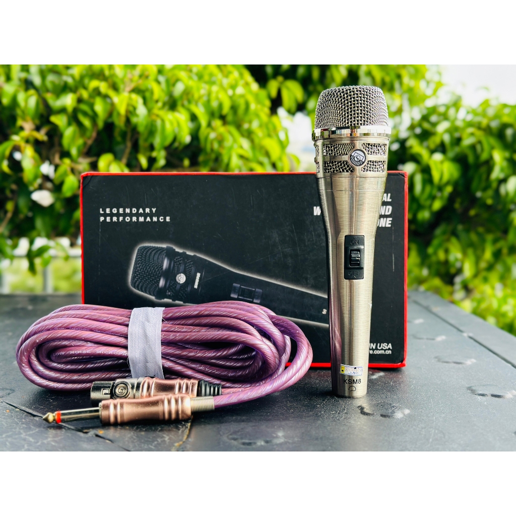 Micro có dây KSM 8 hàng cao cấp, được làm bằng hợp kim nguyên khối cứng cáp dành cho phòng karaoke gia đình