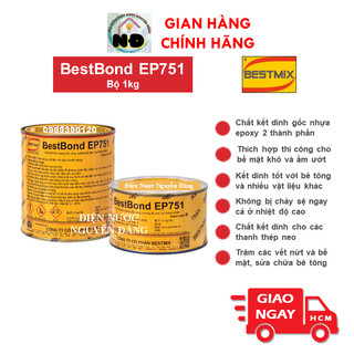 Bộ 1kg keo cấy thép bestbond ep751 bestmix keo epoxy 2 thành phần kết dính cường độ cao = sikadur 731 sika