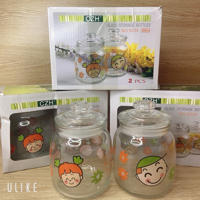 lọ thủy tinh 500ml bộ 2 cái