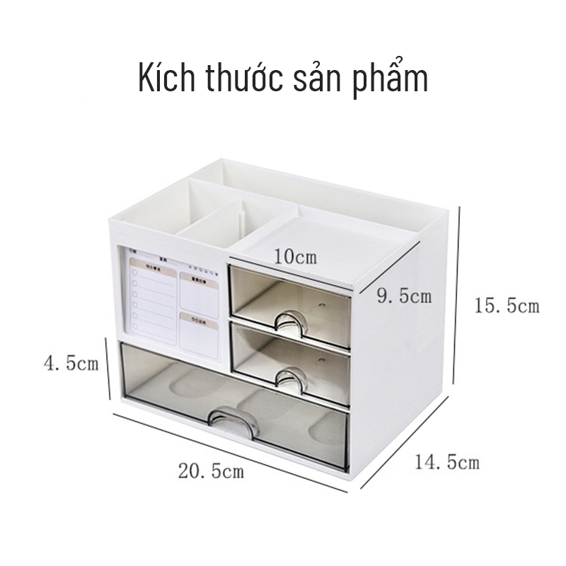 Tủ Đựng Đồ 3 Tầng Đa Năng Để Bàn Cao Cấp Có Ngăn Kéo Xếp Chồng - Hộp Đựng Đồ Mỹ Phẩm Mini Decor Bàn Học, Bàn Làm Việc