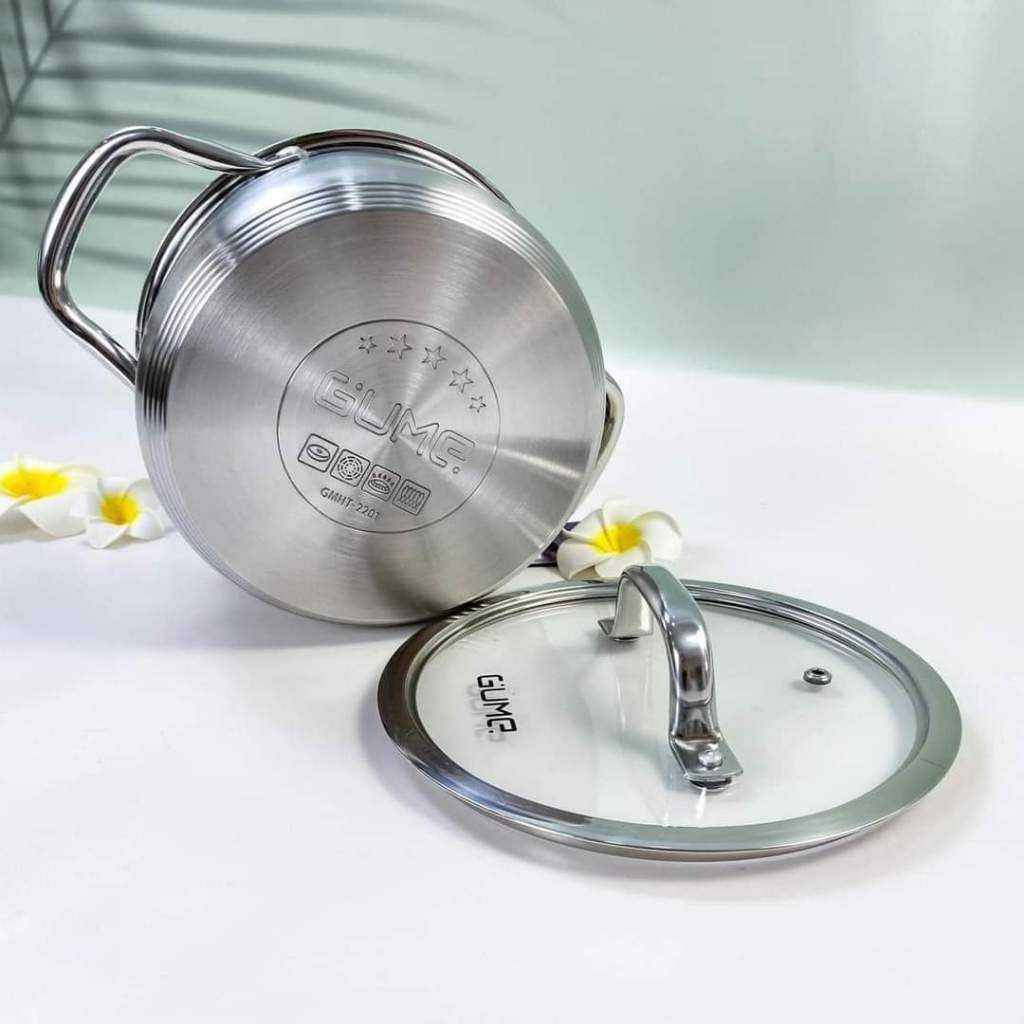 Bộ nồi Hàn Quốc, Bộ nồi inox 304 GUME, Bộ nồi inox 5 chiếc nhập khẩu Hàn Quốc bảo hành 5 năm