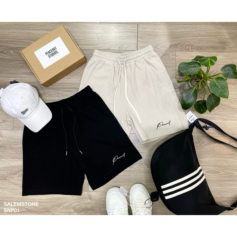 Quần Short Đùi P01 Peaceout Studios Waffle Tổ Ong