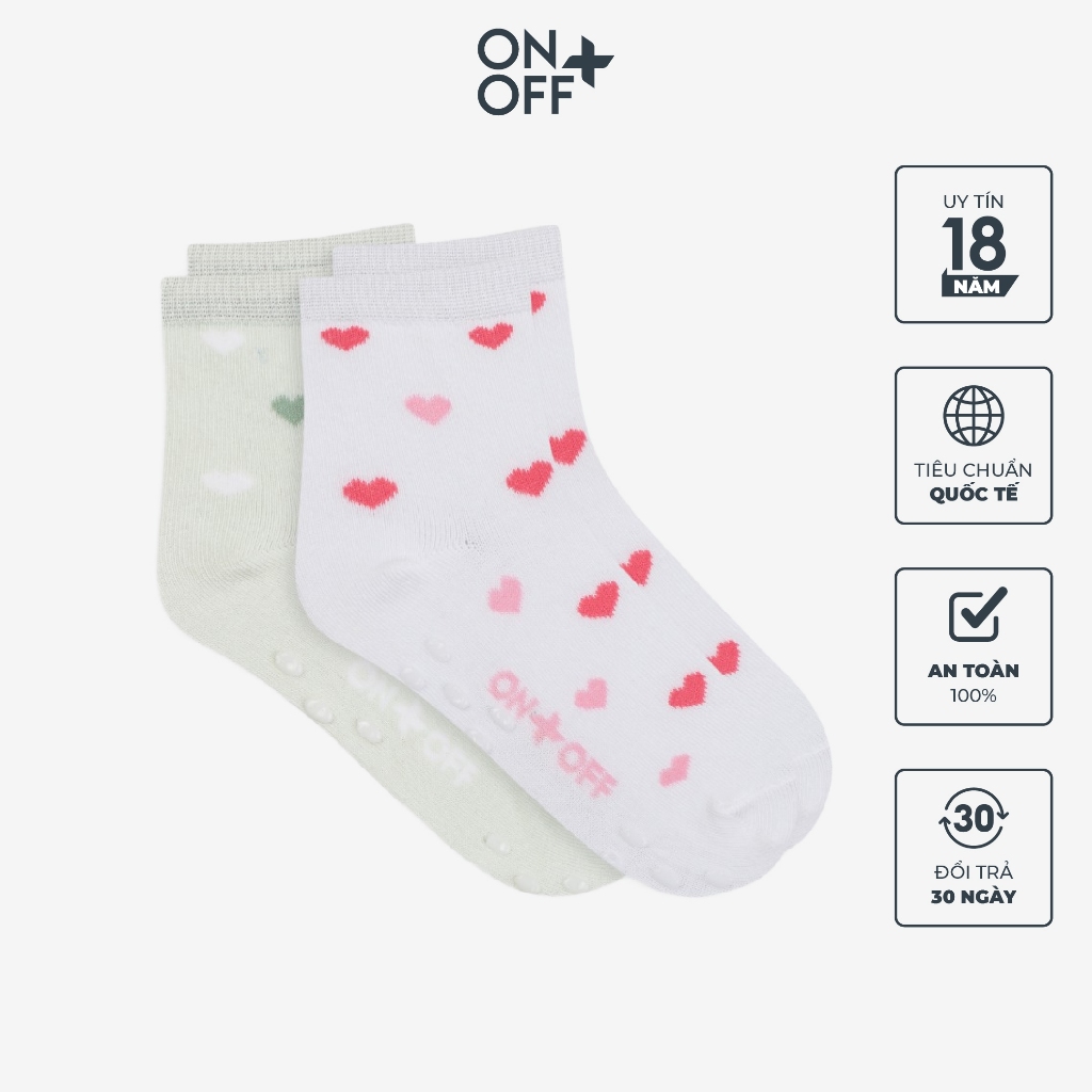 Clearance sale | Pack 2 đôi tất bé gái cổ trung từ 2-4 tuổi ONOFF