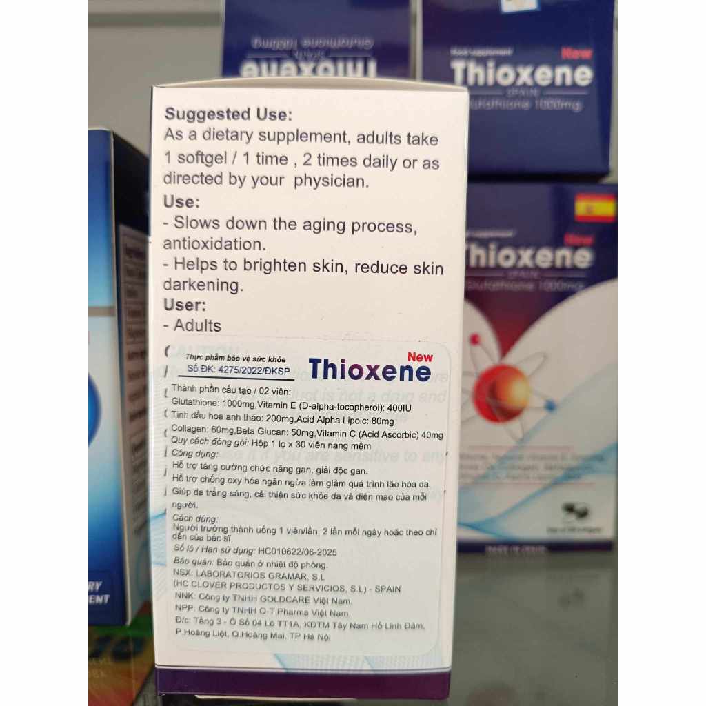 Viên uống THIOXENE Glutathion 1000mg lọ 30 viên giúp chống lão hóa,tăng cường miễn dịch