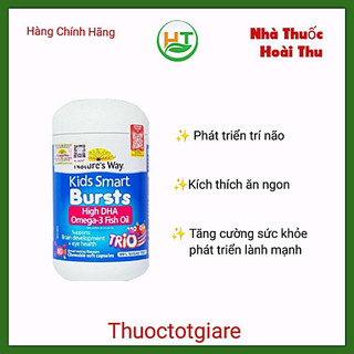 Nature's Way Kids Smart Omega 3 Fish Oil TRIO -Viên Uống dầu cá bổ sung DHA giúp bé phát triển trí tuệ (Hộp 60v)