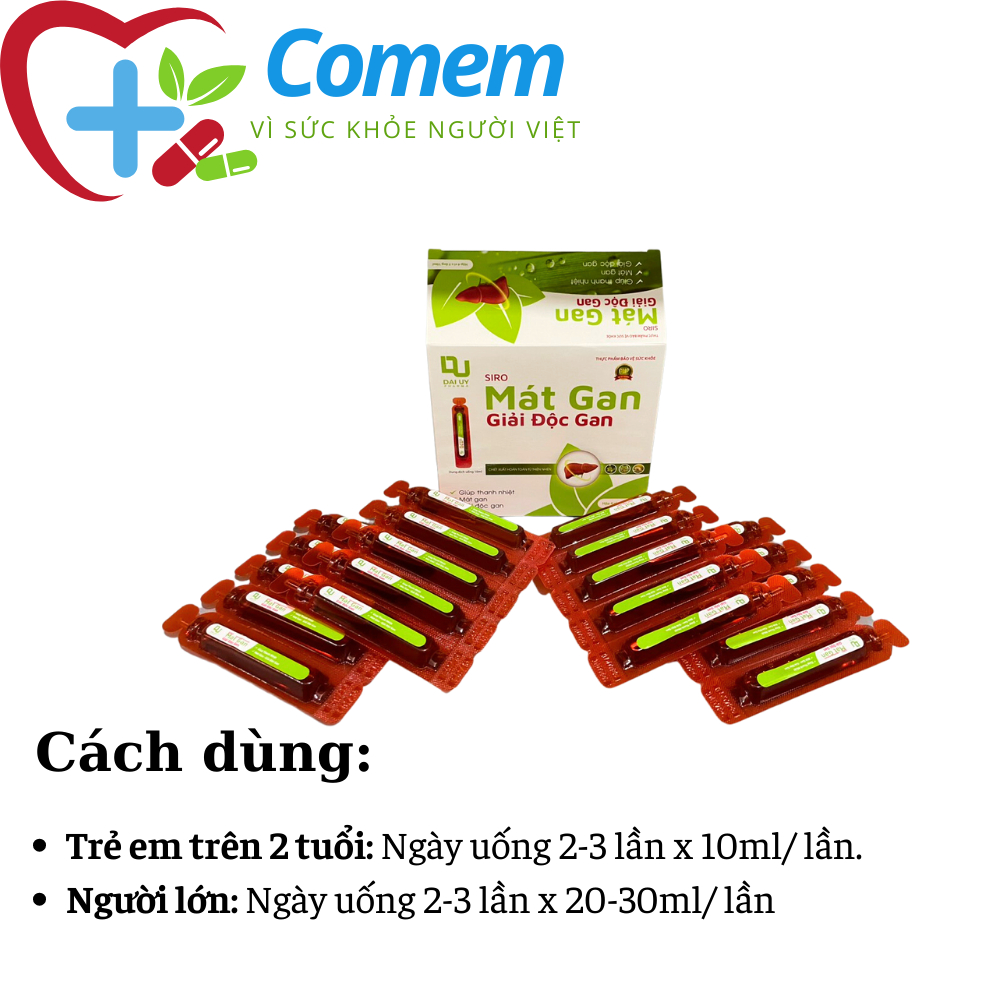 Mát gan giải độc Đại Uy thanh nhiệt thải độc cơ thể (Hộp 20 ống nhựa)