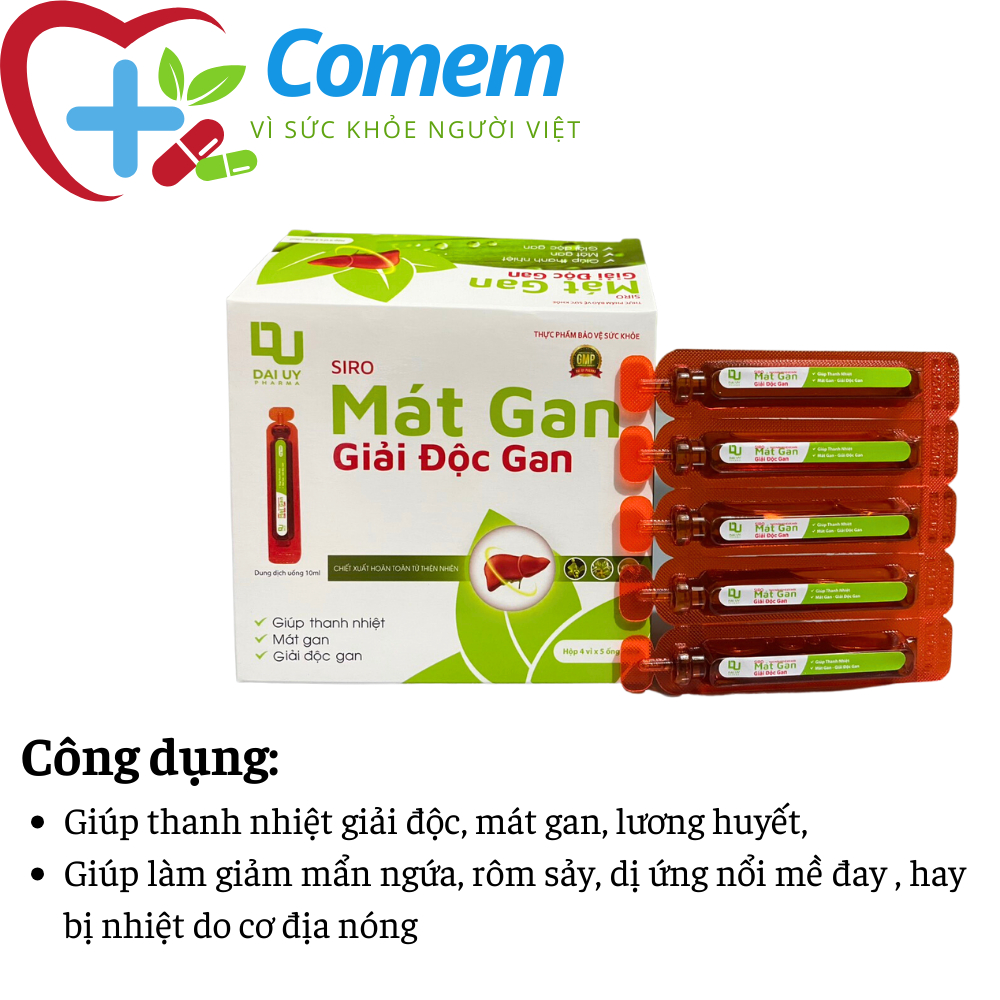 Mát gan giải độc Đại Uy thanh nhiệt thải độc cơ thể (Hộp 20 ống nhựa)