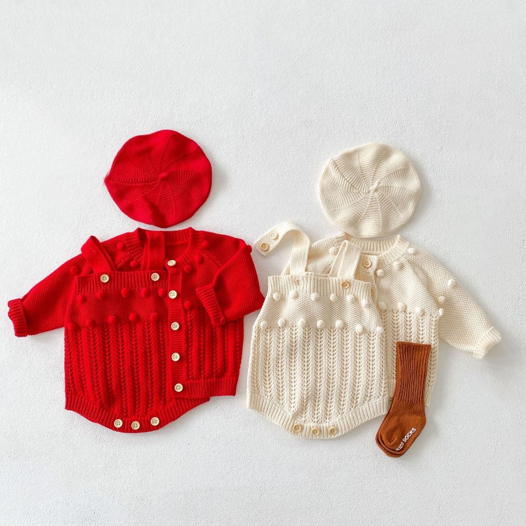 Set len trơn chấm bông cho bé