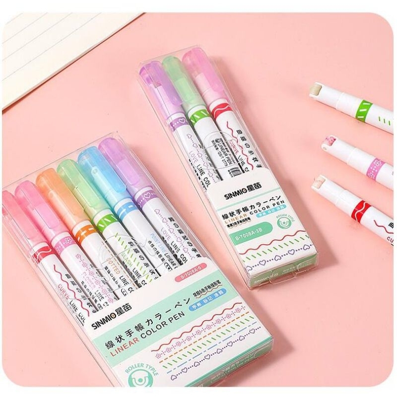 Hộp 3, 6 bút con lăn hoạ tiết siêu hot hit vừa cập kho đây ạ MR5