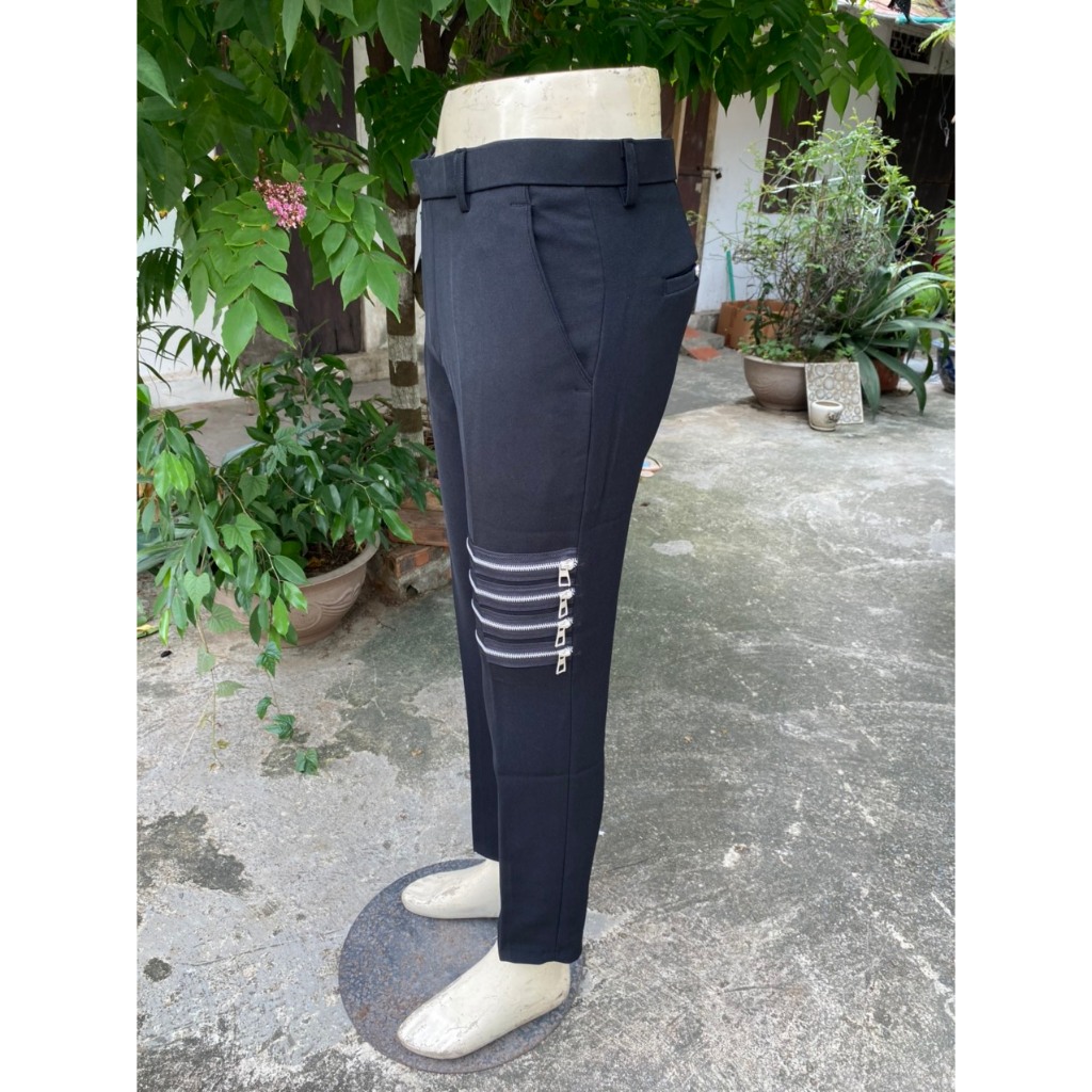 Quần Âu Thom 4 Vạch Thêu,Vải Tăm Lì Dày Dặn