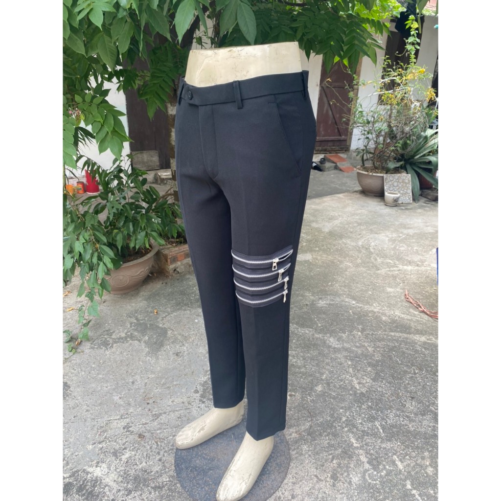 Quần Âu Thom 4 Vạch Thêu,Vải Tăm Lì Dày Dặn