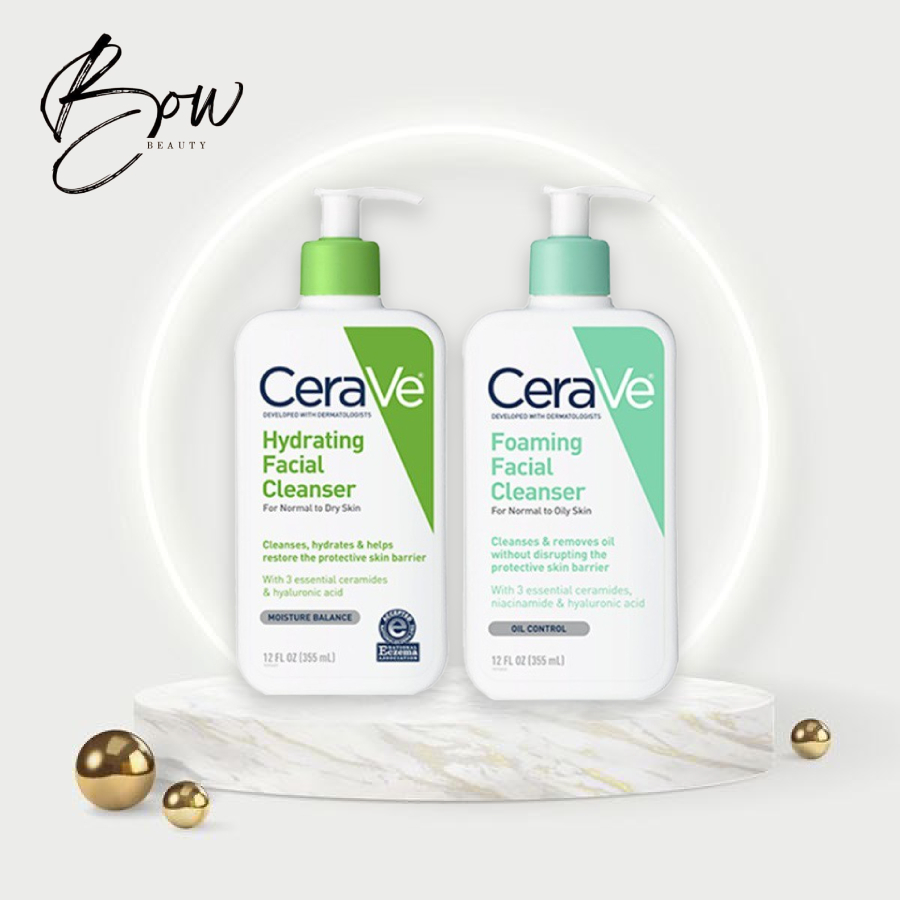 [Cty 473ml] Sữa rửa mặt Cerave, Sữa rửa mặt cho mặt da dầu, da khô dịu nhẹ cho mọi loại da