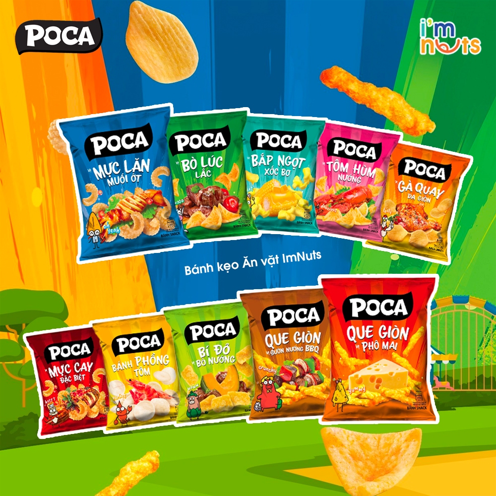 Snack Poca đủ vị giòn rụm gói nhỏ và gói lớn