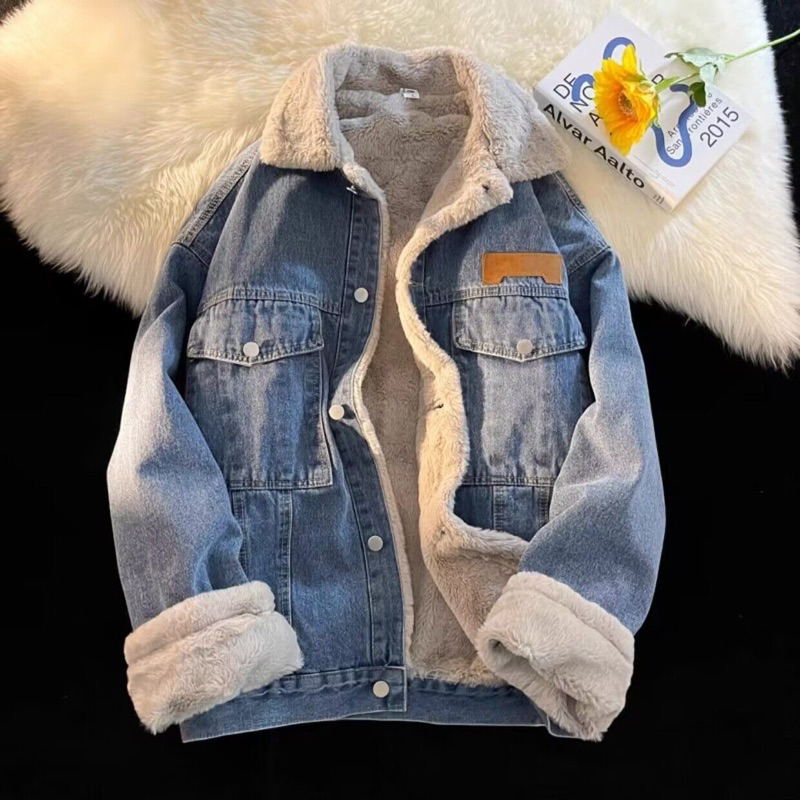ÁO KHOÁC JEAN LÓT LÔNG ẤM MỊN CAO CẤP UNISEX NAM NỮ