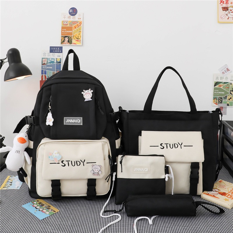 Balo Thời Trang Set 4 Món - Combo 4 Balo Đi Học Đi Chơi Study