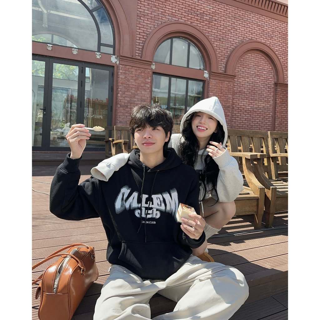 Calem Club - Áo Hoodie chui đầu nỉ lót bông in charm BLURRY  form BOXY unisex