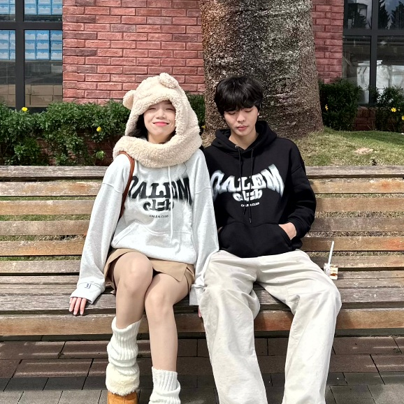 Calem Club - Áo Hoodie chui đầu nỉ lót bông in charm BLURRY  form BOXY unisex