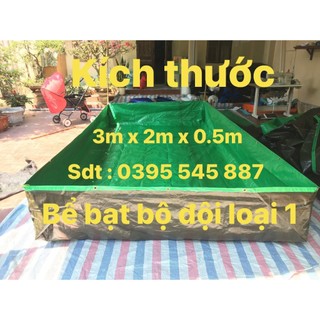 Bể 3m x 2m x 0.5m xanh bộ đội dùng nuôi ốc, cá, ếch