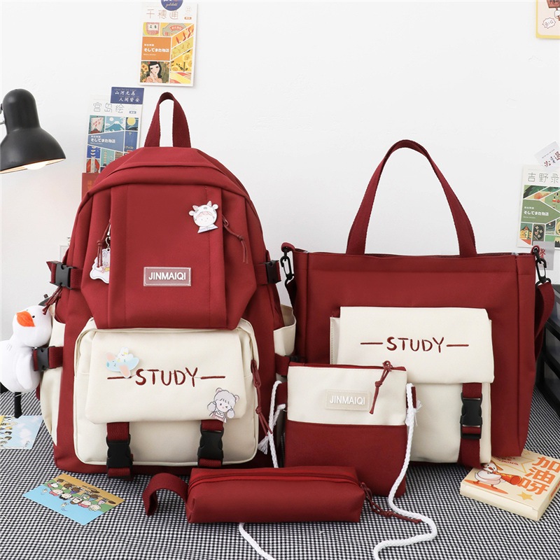 Balo Thời Trang Set 4 Món - Combo 4 Balo Đi Học Đi Chơi Study