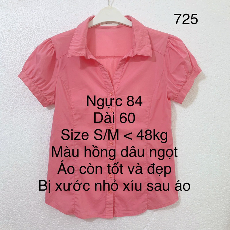 Thanh lý / 2hand/ pass đồ cá nhân áo sơ mi hồng dâu, áo sơ mi nữ, áo kiểu xinh
