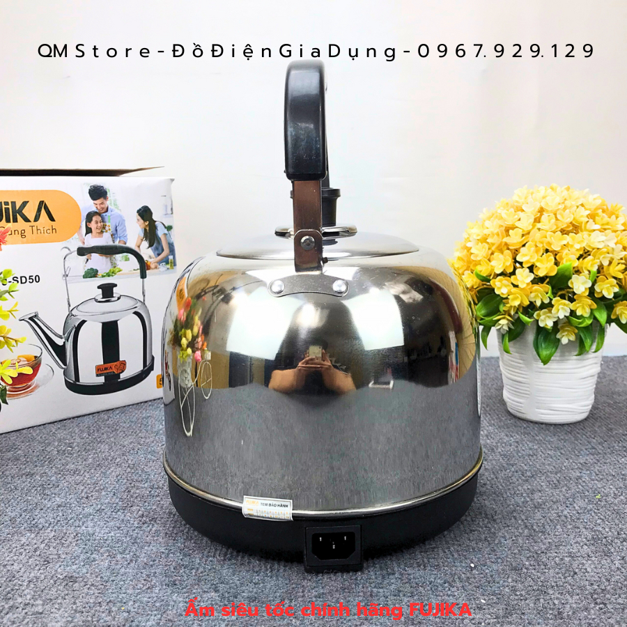 Ấm Siêu Tốc Inox 304 Fujika FJ-SD50 , Siêu Điện Đun Nước Nhanh An Toàn Tự Động Ngắt Khi Sôi Cho Gia Đình QM Store