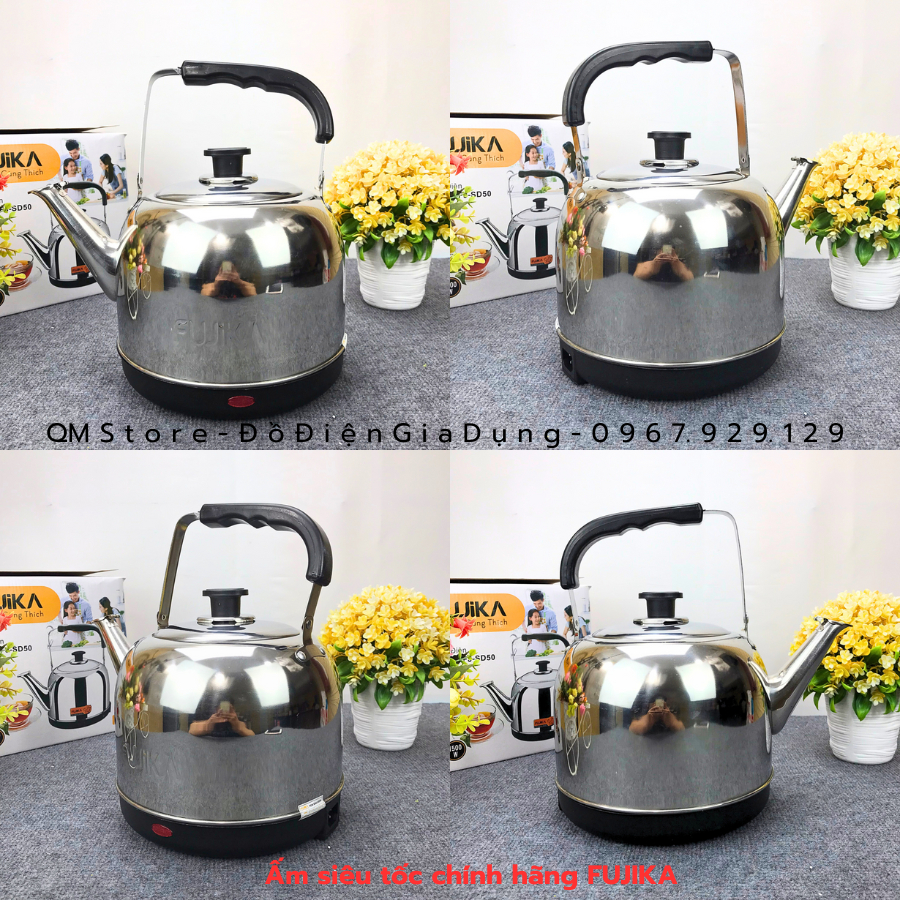 Ấm Siêu Tốc Inox 304 Fujika FJ-SD50 , Siêu Điện Đun Nước Nhanh An Toàn Tự Động Ngắt Khi Sôi Cho Gia Đình QM Store
