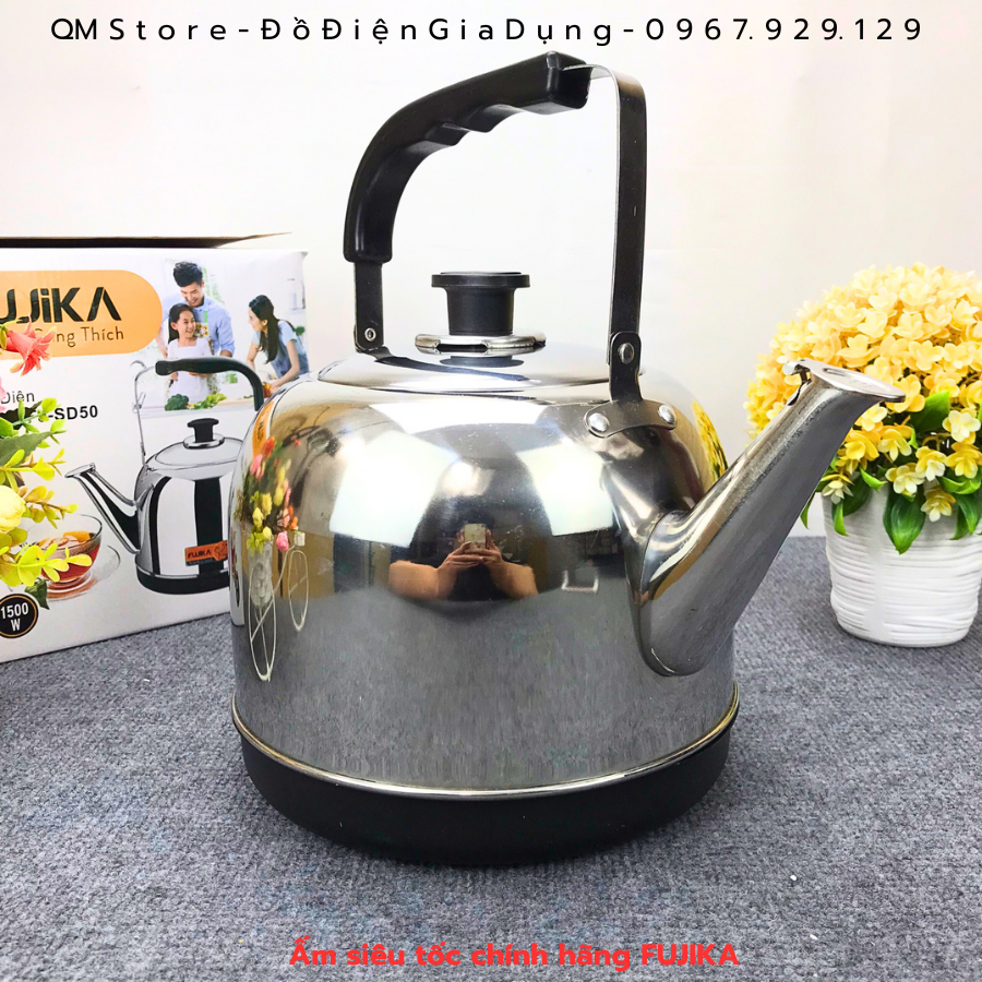 Ấm Siêu Tốc Inox 304 Fujika FJ-SD50 , Siêu Điện Đun Nước Nhanh An Toàn Tự Động Ngắt Khi Sôi Cho Gia Đình QM Store