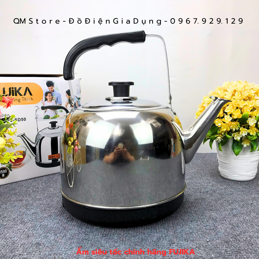 Ấm Siêu Tốc Inox 304 Fujika FJ-SD50 , Siêu Điện Đun Nước Nhanh An Toàn Tự Động Ngắt Khi Sôi Cho Gia Đình QM Store