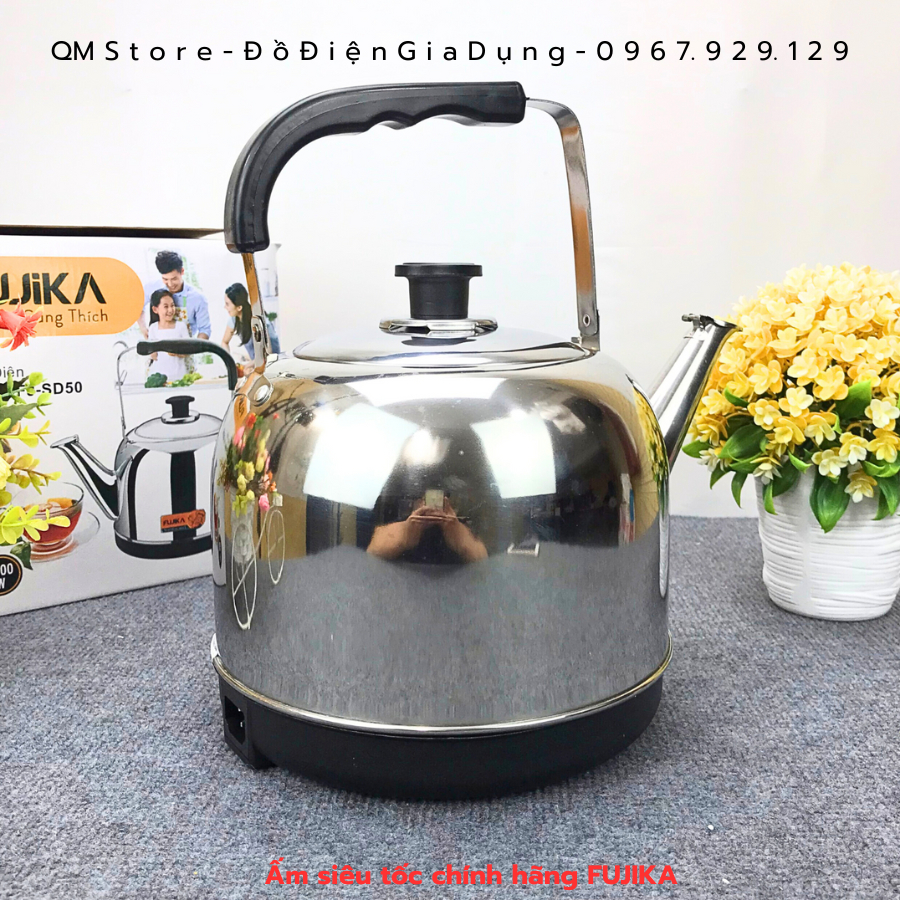 Ấm Siêu Tốc Inox 304 Fujika FJ-SD50 , Siêu Điện Đun Nước Nhanh An Toàn Tự Động Ngắt Khi Sôi Cho Gia Đình QM Store