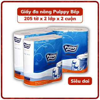 Khăn giấy đa năng pulppy bếp xanh 2 cuộn - 205 tờ
